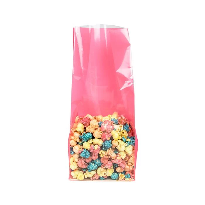Blockbodenbeutel Neon-Rosa 12,7x7,6x30,5 cm mit Bodenblatt (100 Stück) [FGPB1NK]