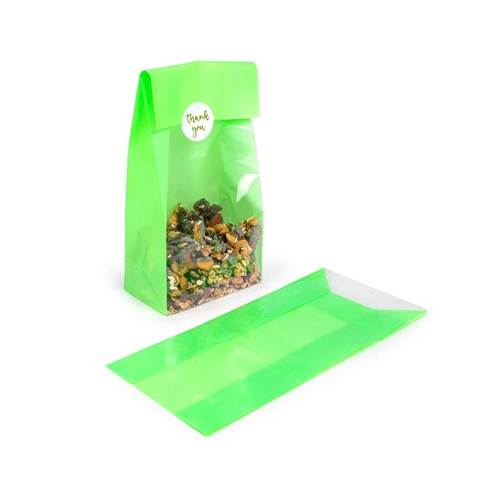 Blockbodenbeutel Neongrün 12,7x7,6x30,5 cm mit Bodenblatt (100 Stück) [FGPB1NG]