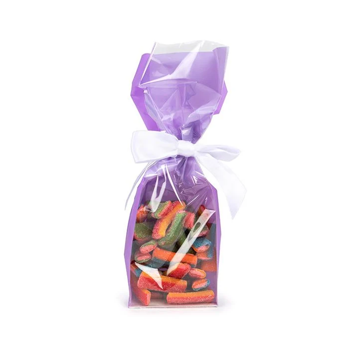Blockbodenbeutel Neon Lila 7x5,1x25,4 cm mit Bodenblatt (100 Stück) [FGPB17NP]