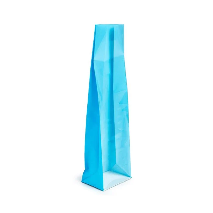 Blockbodenbeutel Neonblau 7x5,1x25,4 cm mit Bodenblatt (100 Stück) [FGPB17NB]