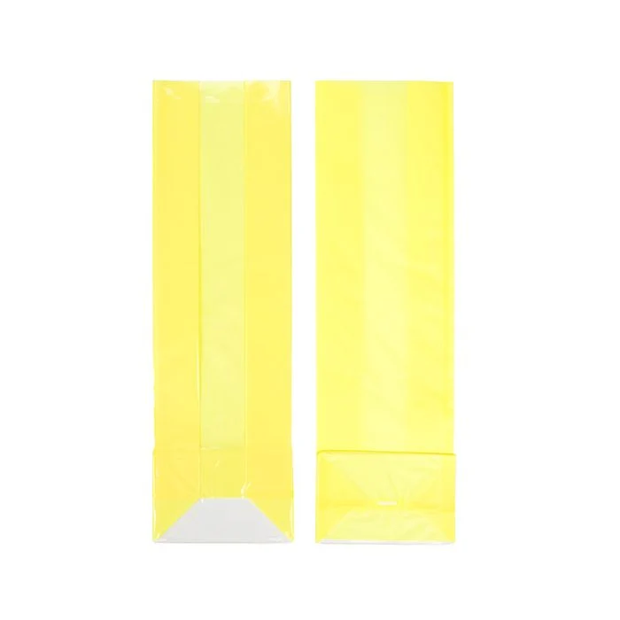 Blockbodenbeutel Neongelb 8,9x5,7x30,5 cm mit Bodenblatt (100 Stück) [FGPB16NY]