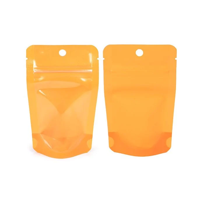 Standbodenbeutel Transparent/Neon--Orange 7,9x5,1x13 cm (100 Stück) [ZBGN1OR]