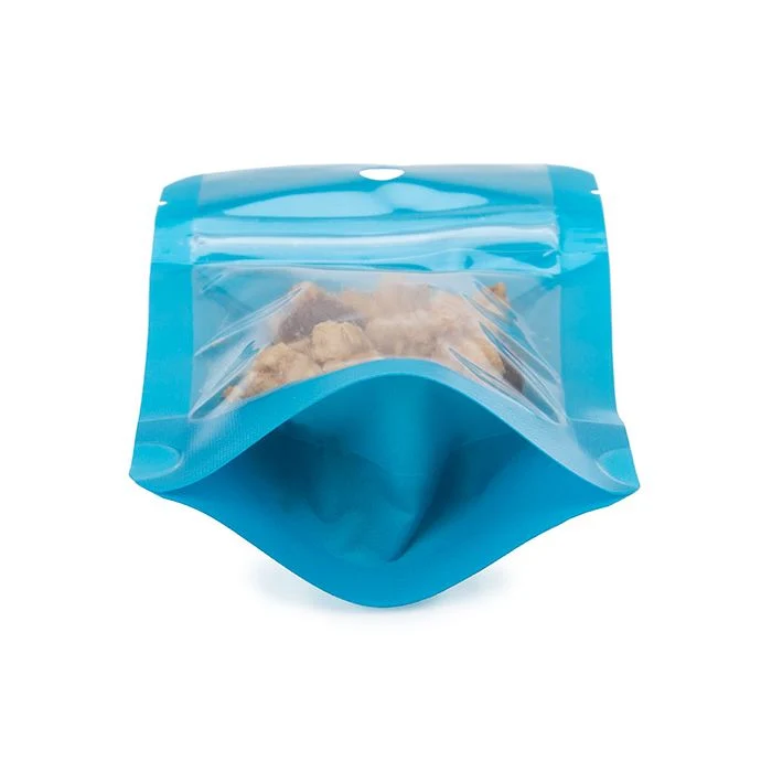 Standbodenbeutel Transparent/Neon--Blau 7,9x5,1x13 cm (100 Stück) [ZBGN1BL]