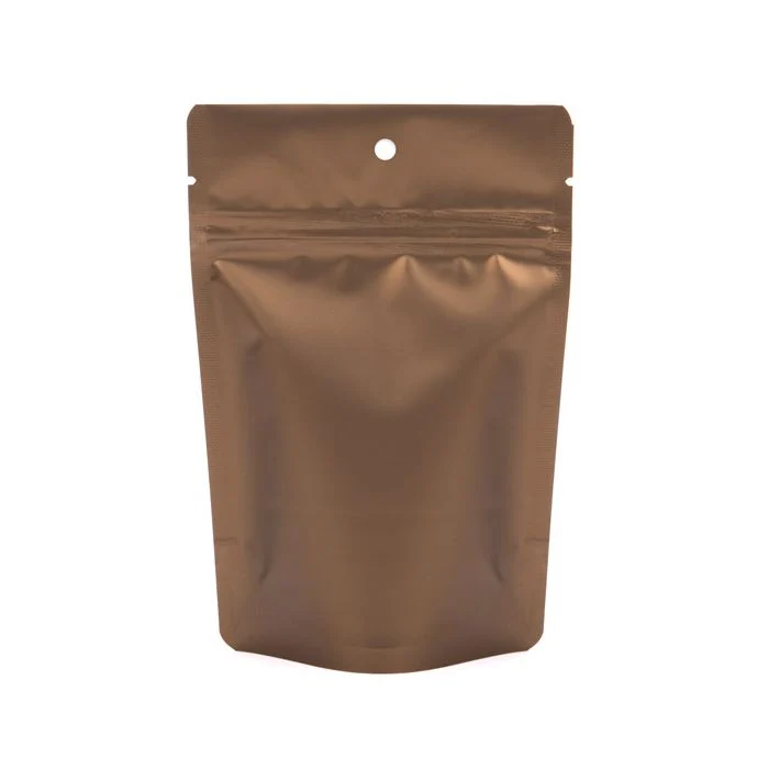 Standbodenbeutel Bronze mit Aufhängeloch 10,2x6x15,2 cm (100 Stück) [ZBGM2BZH]