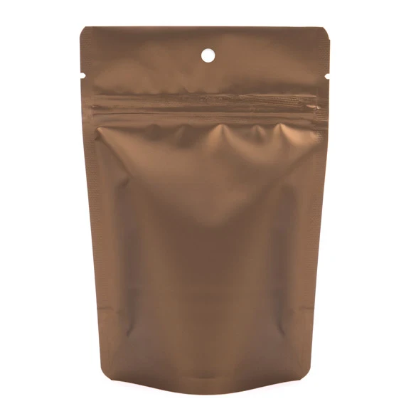 Standbodenbeutel Bronze mit Aufhängeloch 10,2x6x15,2 cm (100 Stück) [ZBGM2BZH]