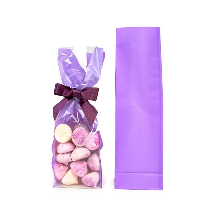 Blockbodenbeutel Neon Lila ,9x5,7x30,5 cm mit Bodenblatt (100 Stück) [FGPB16NP]