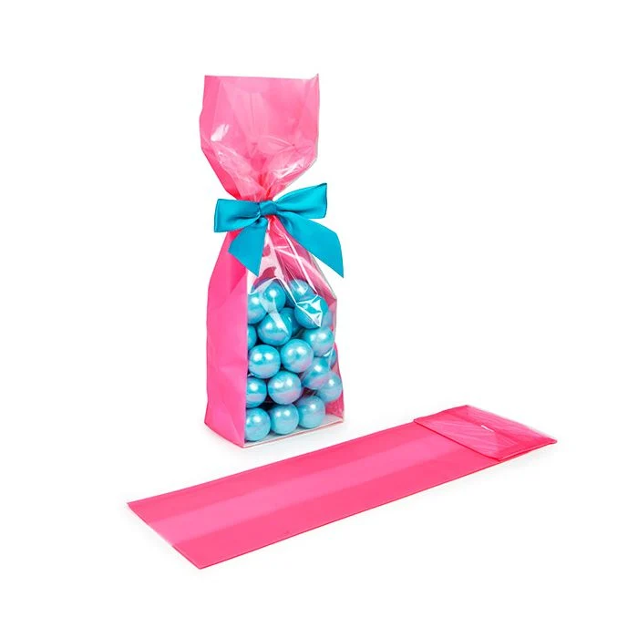Blockbodenbeutel Neon-Rosa 8,9x5,7x30,5 cm mit Bodenblatt (100 Stück) [FGPB16NK]