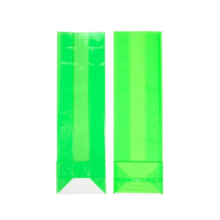 Blockbodenbeutel Neongrün 8,9x5,7x30,5 cm mit Bodenblatt (100 Stück) [FGPB16NG]