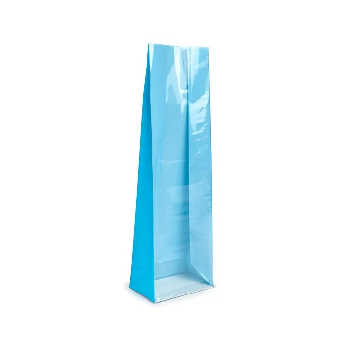 Blockbodenbeutel Neonblau 8,9x5,7x30,5 cm mit Bodenblatt (100 Stück) [FGPB16NB]