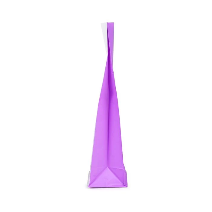 Blockbodenbeutel Neon Lila 5,1x5,1x21 cm mit Bodenblatt (100 Stück) [FGPB11NP]