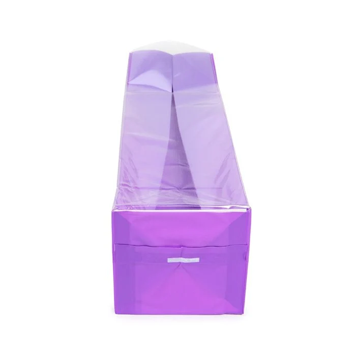 Blockbodenbeutel Neon Lila 5,1x5,1x21 cm mit Bodenblatt (100 Stück) [FGPB11NP]