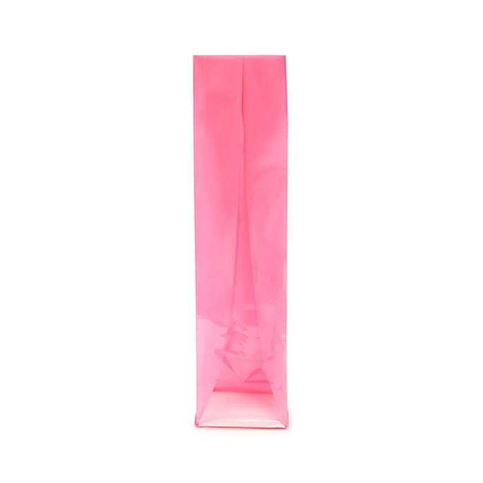 Blockbodenbeutel Neon-Rosa 5,1x5,1x21 cm mit Bodenblatt (100 Stück) [FGPB11NK]