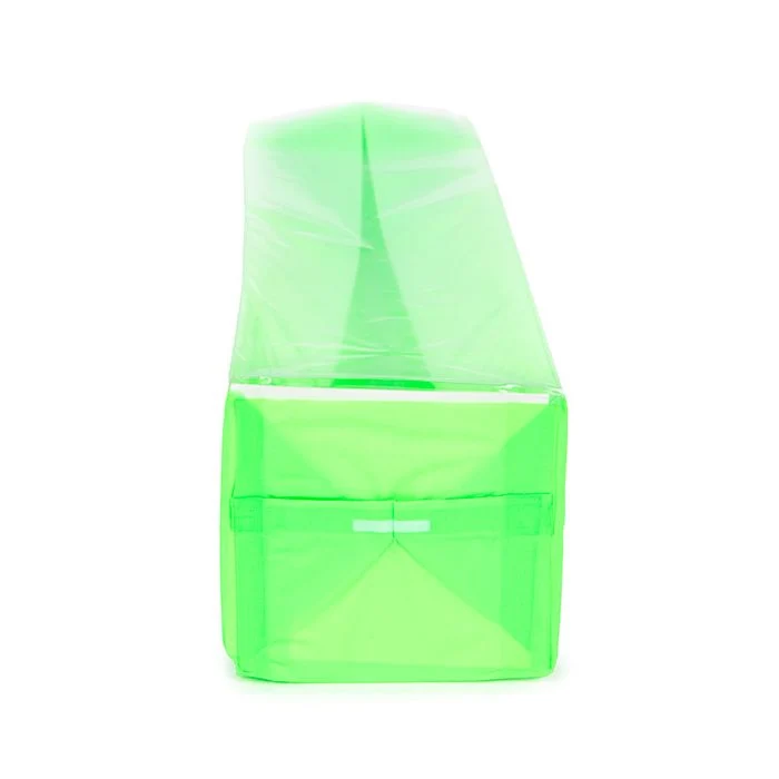 Blockbodenbeutel Neongrün 5,1x5,1x21 cm mit Bodenblatt (100 Stück) [FGPB11NG]