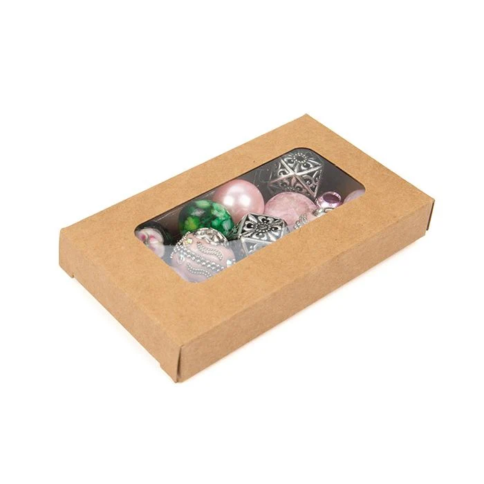 Kraft-Box mit Fenster 5,4x1,3x9,2 cm (25 Stück) [WKRG288]