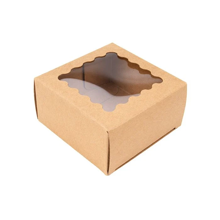 Kraft-Box mit gewölbtem Fenster 7x3,7x7 cm (25 Stück) [WKRG227]