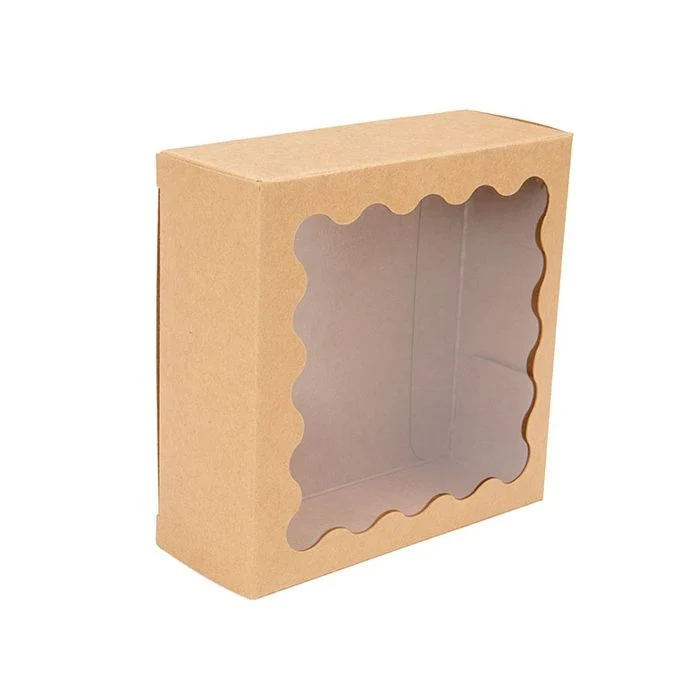 Schachtelböden Kraft mit gewölbten Fennster 10,8x4,1x10,8 cm (25 Stück) [WKRG194]