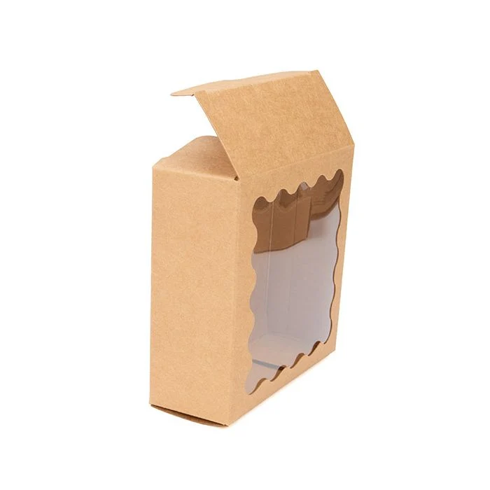 Schachtelböden Kraft mit gewölbten Fennster 10,8x4,1x10,8 cm (25 Stück) [WKRG194]