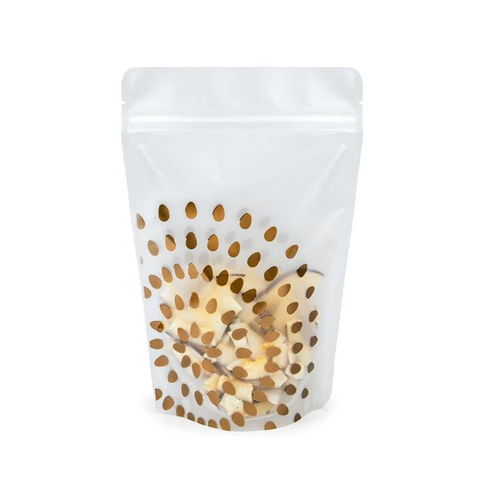Standbodenbeutel Mattiert mit Goldblume 13x7,9x20,6 cm (25 Stück) [ZBGSW3BG]