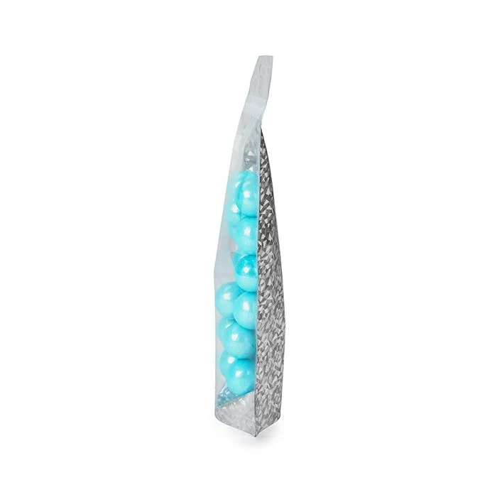 Standbodenbeutel Transparentes/Holografisches Eis 10,8x6x23,8 cm mit Aufhängeloch (25 Stück) [ZBGHI1NC]