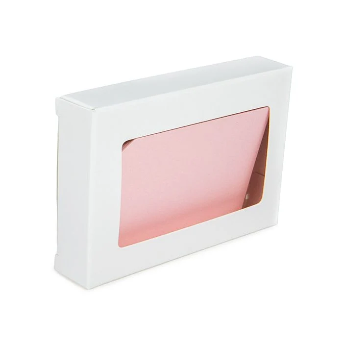 Pappschachteln Kraft weiß mit Fenster 7x2.1x10.3 cm (25 Stück) [WKRGW317]