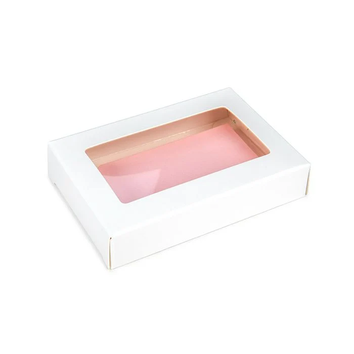 Pappschachteln Kraft weiß mit Fenster 7x2.1x10.3 cm (25 Stück) [WKRGW317]