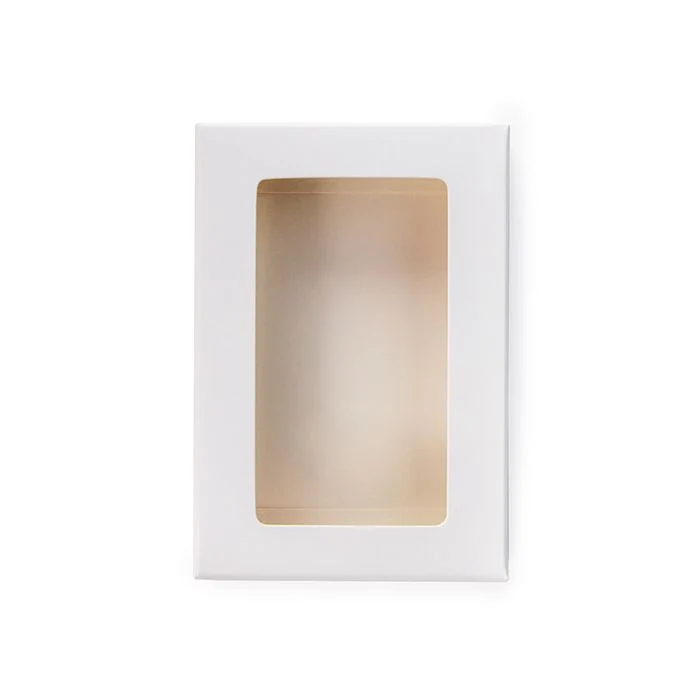 Pappschachteln Kraft weiß mit Fenster 7x2.1x10.3 cm (25 Stück) [WKRGW317]