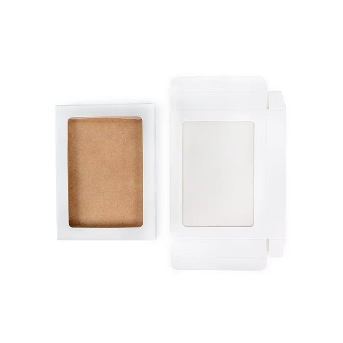 Pappschachteln Kraft weiß mit Fenster 10.2x2.1x13.8 cm (25 Stück) [WKRGW313]
