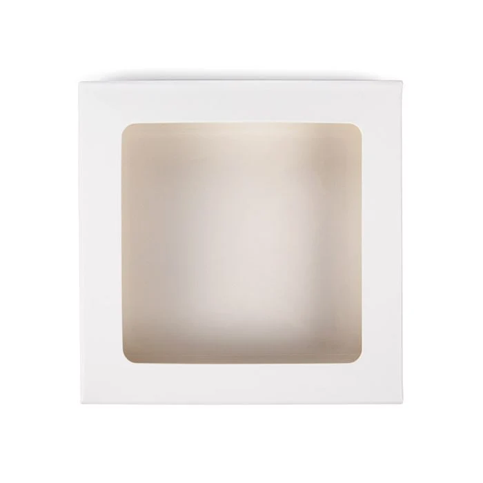Pappschachteln Kraft weiß mit Fenster 10.5x2.2x10.5 cm (25 Stück) [WKRGW245]