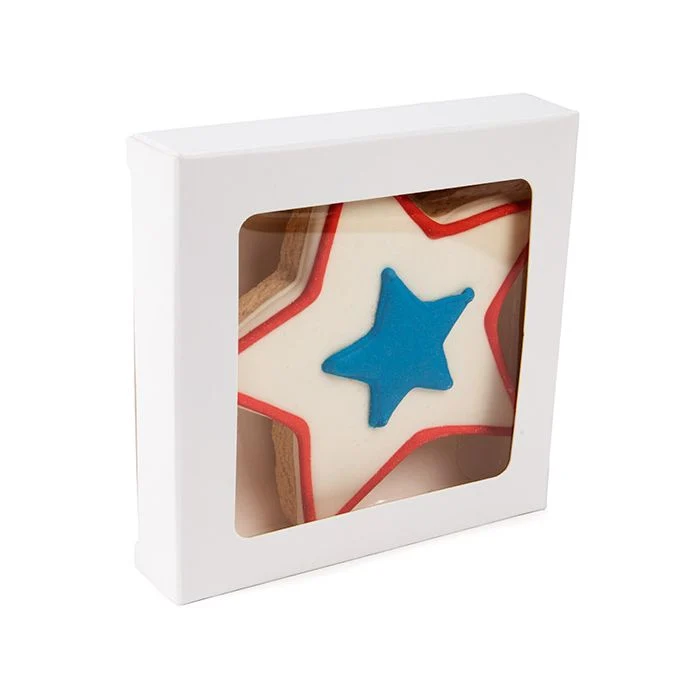 Pappschachteln Kraft weiß mit Fenster 10.5x2.2x10.5 cm (25 Stück) [WKRGW245]
