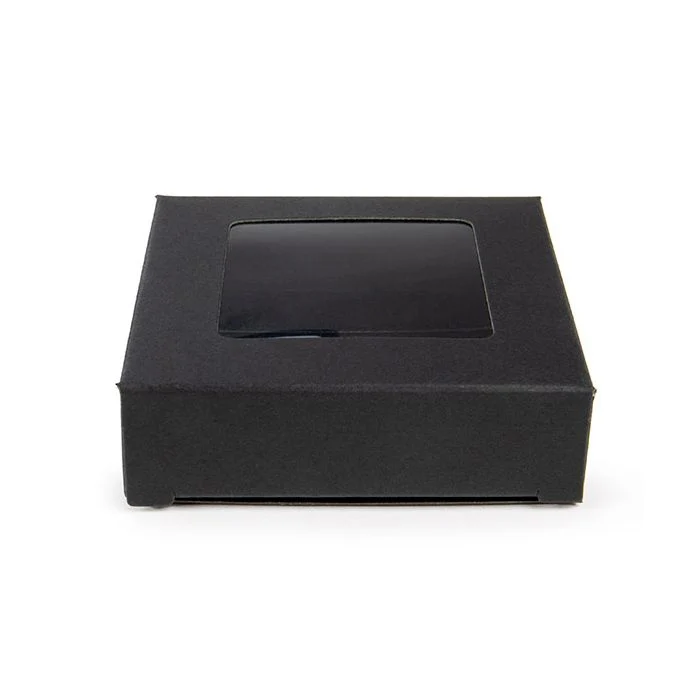 Pappschachteln Kraft schwarz mit Fenster 7x2.1x6.8 cm (25 Stück) [WKRGB319]