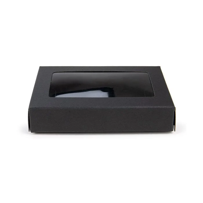 Pappschachteln Kraft schwarz mit Fenster 7x2.1x10.3 cm (25 Stück) [WKRGB317]