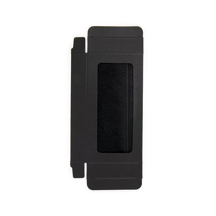 Pappschachteln Kraft schwarz mit Fenster 7x2.1x13.8 cm (25 Stück) [WKRGB315]