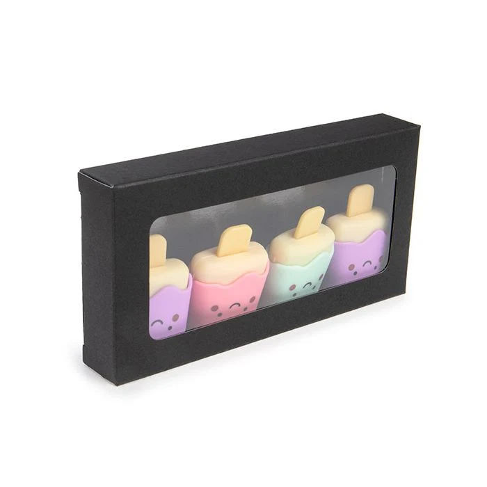 Pappschachteln Kraft schwarz mit Fenster 7x2.1x13.8 cm (25 Stück) [WKRGB315]