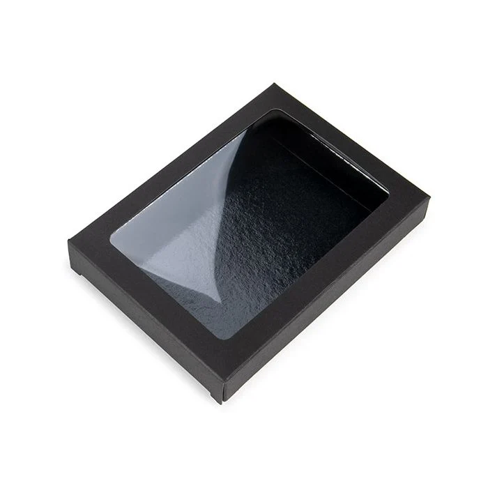 Pappschachteln Kraft schwarz mit Fenster 10.2x2.1x13.8 cm (25 Stück) [WKRGB313]
