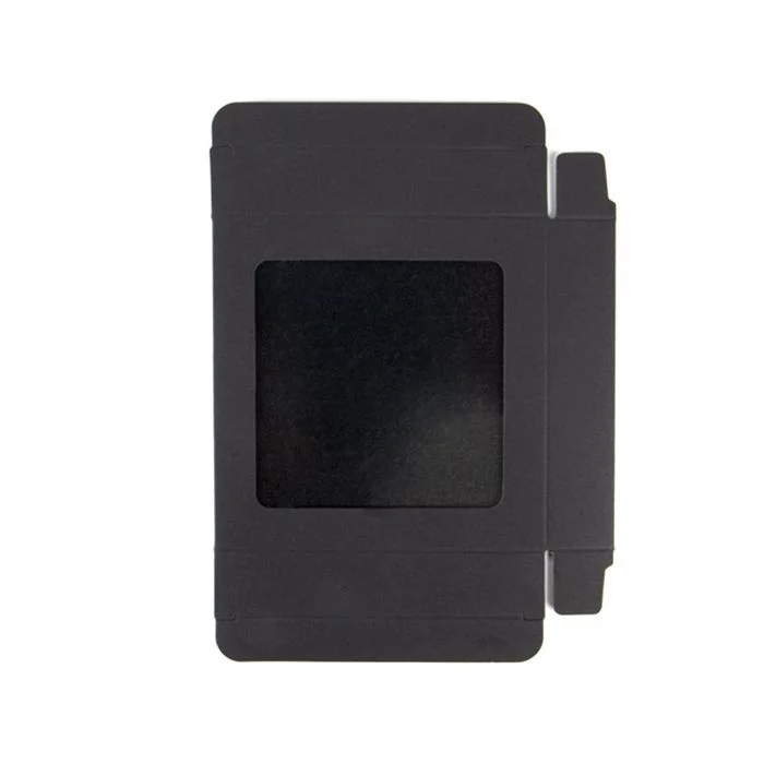 Pappschachteln Kraft schwarz mit Fenster 10.5x2.2x10.5 cm (25 Stück) [WKRGB245]