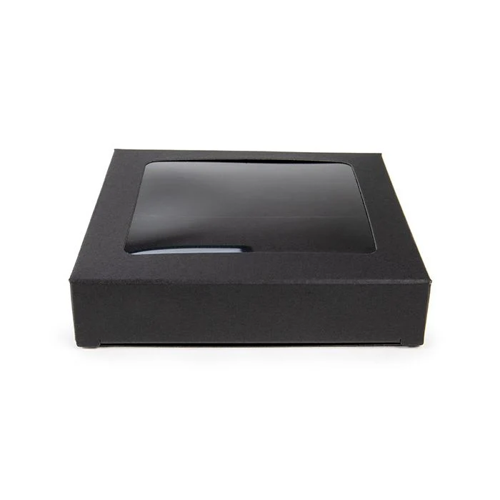 Pappschachteln Kraft schwarz mit Fenster 10.5x2.2x10.5 cm (25 Stück) [WKRGB245]