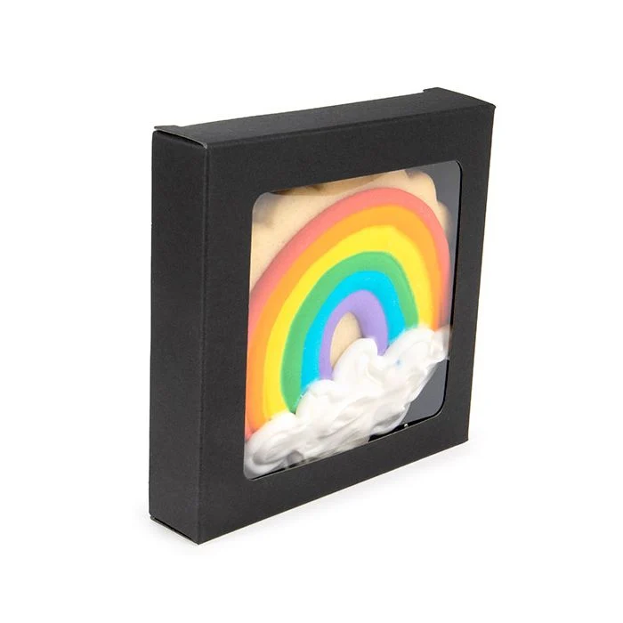 Pappschachteln Kraft schwarz mit Fenster 10.5x2.2x10.5 cm (25 Stück) [WKRGB245]