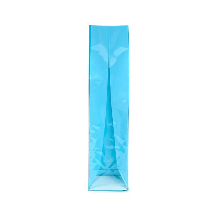 Blockbodenbeutel Neonblau 5,1x5,1x21 cm mit Bodenblatt (100 Stück) [FGPB11NB]