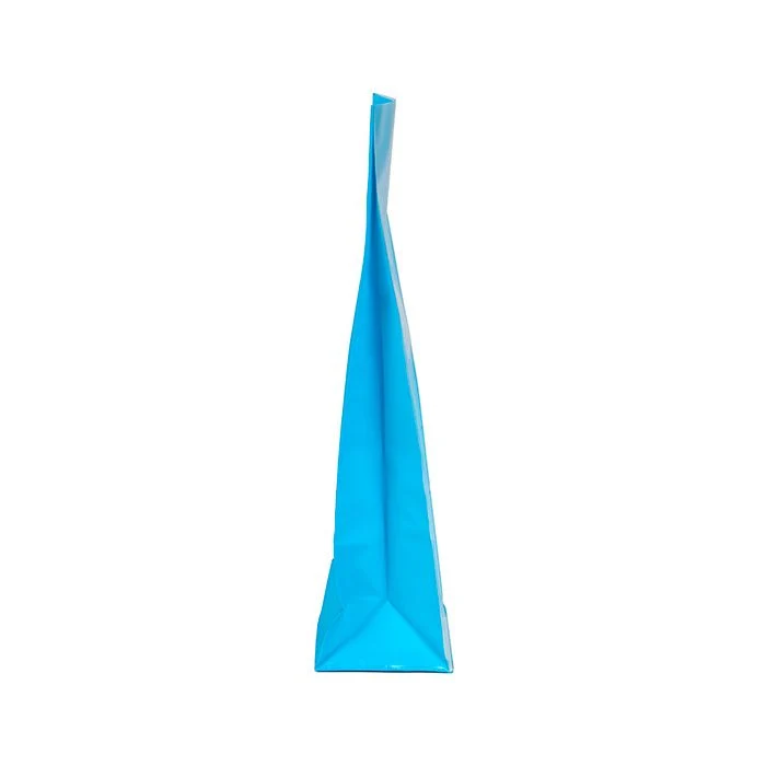 Blockbodenbeutel Neonblau 5,1x5,1x21 cm mit Bodenblatt (100 Stück) [FGPB11NB]