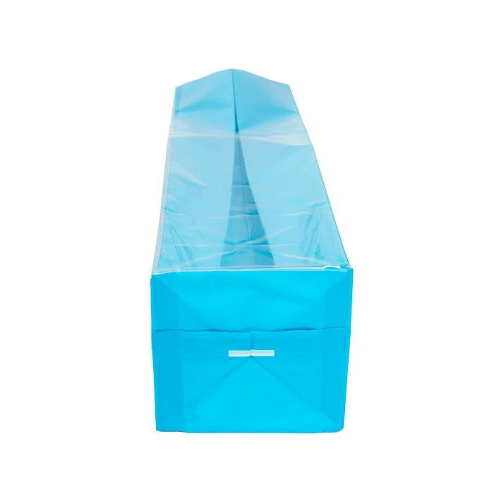 Blockbodenbeutel Neonblau 5,1x5,1x21 cm mit Bodenblatt (100 Stück) [FGPB11NB]