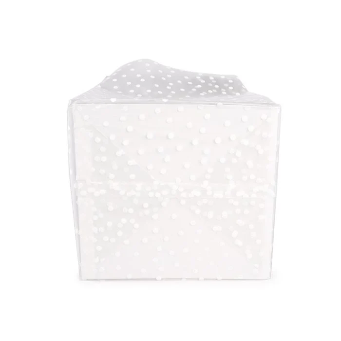 Blockbodenbeutel mit Polka Dots 10,2x10,2x17,8 cm mit Bodenblatt (100 Stück) [FFGPB9D]