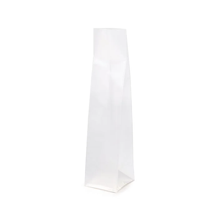 Blockbodenbeutel Frosted 5,1x5,1x21 cm mit Bodenblatt (100 Stück) [FFGPB11]