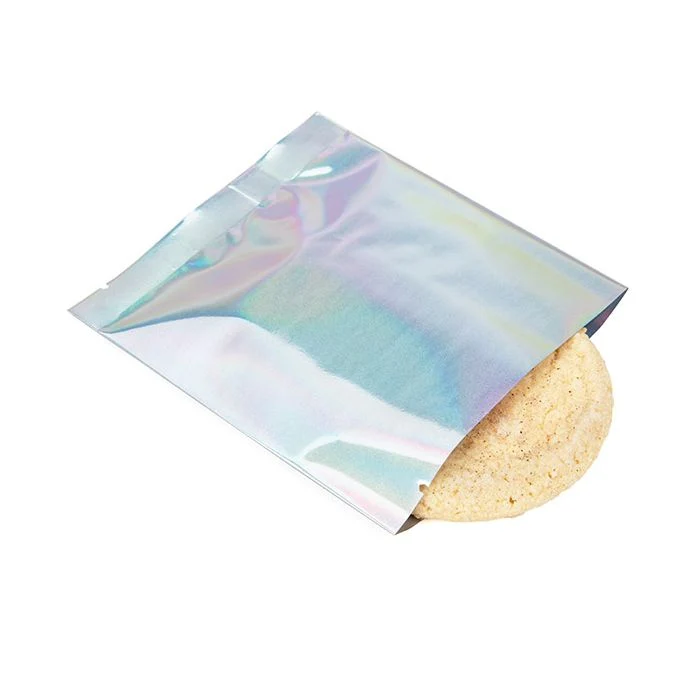 Plastik Klappenbeutel Holografisch 10,2x10,2 cm (25 Stück) [SVP44H]