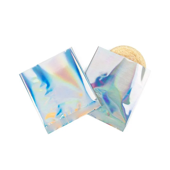 Plastik Klappenbeutel Holografisch 10,2x10,2 cm (25 Stück) [SVP44H]