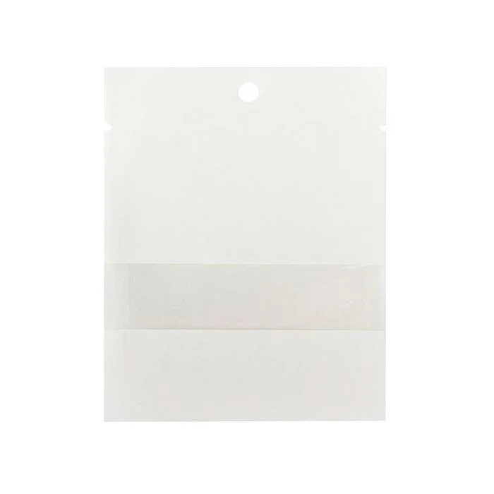 Kraft-Klappenbeutel Weiß Umweltfreundlich 7,6x10,2 cm Verschließbar mit Fenster (100 Stück) [KHS34WKW]