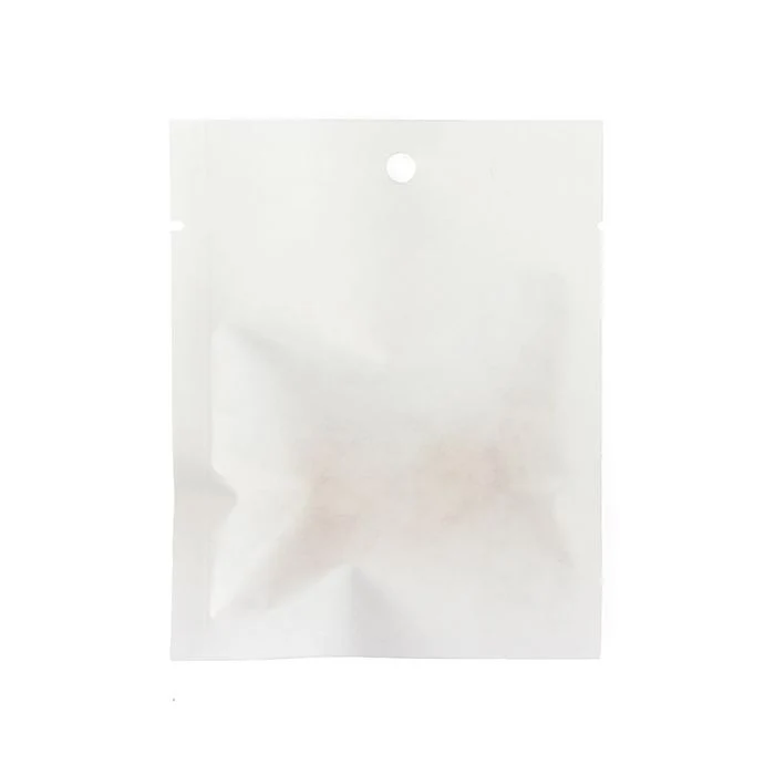 Kraft-Klappenbeutel Weiß Umweltfreundlich 7,6x10,2 cm Verschließbar (100 Stück) [KHS34WK]