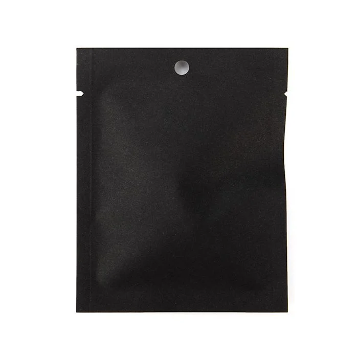 Kraft-Klappenbeutel Schwarz Umweltfreundlich 7,6x10,2 cm Verschließbar (100 Stück) [KHS34BK]