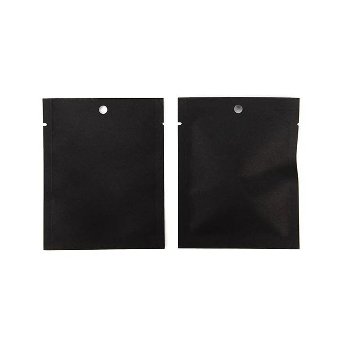 Kraft-Klappenbeutel Schwarz Umweltfreundlich 7,6x10,2 cm Verschließbar (100 Stück) [KHS34BK]