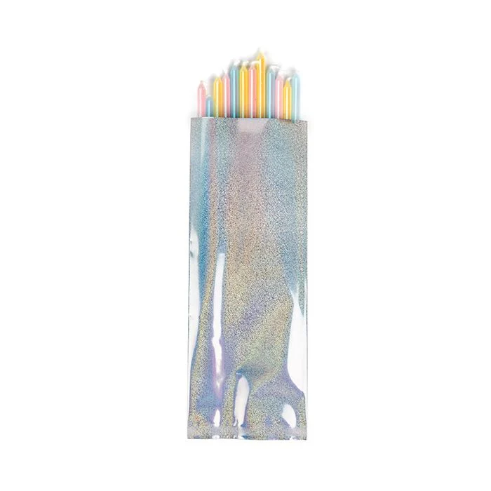 Kunststoffbeutel Glitter Holographisch 7,6x20,3 cm und Verschweißbar (25 Stück) [SVP38HG]
