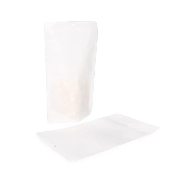 Standbodenbeutel Kraft Weiß Umweltfreundlich 17,1x8,9x28,6 cm (100 Stück) [SUPEK4W]